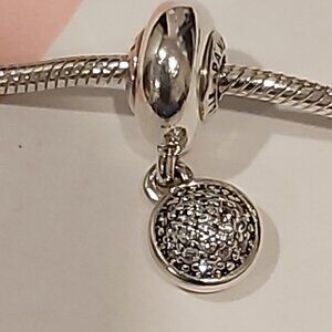 Authentic PANDORA *RETIRED* Sterling Silver ESSENCE Hope Dangle w/CZ's 796090CZ